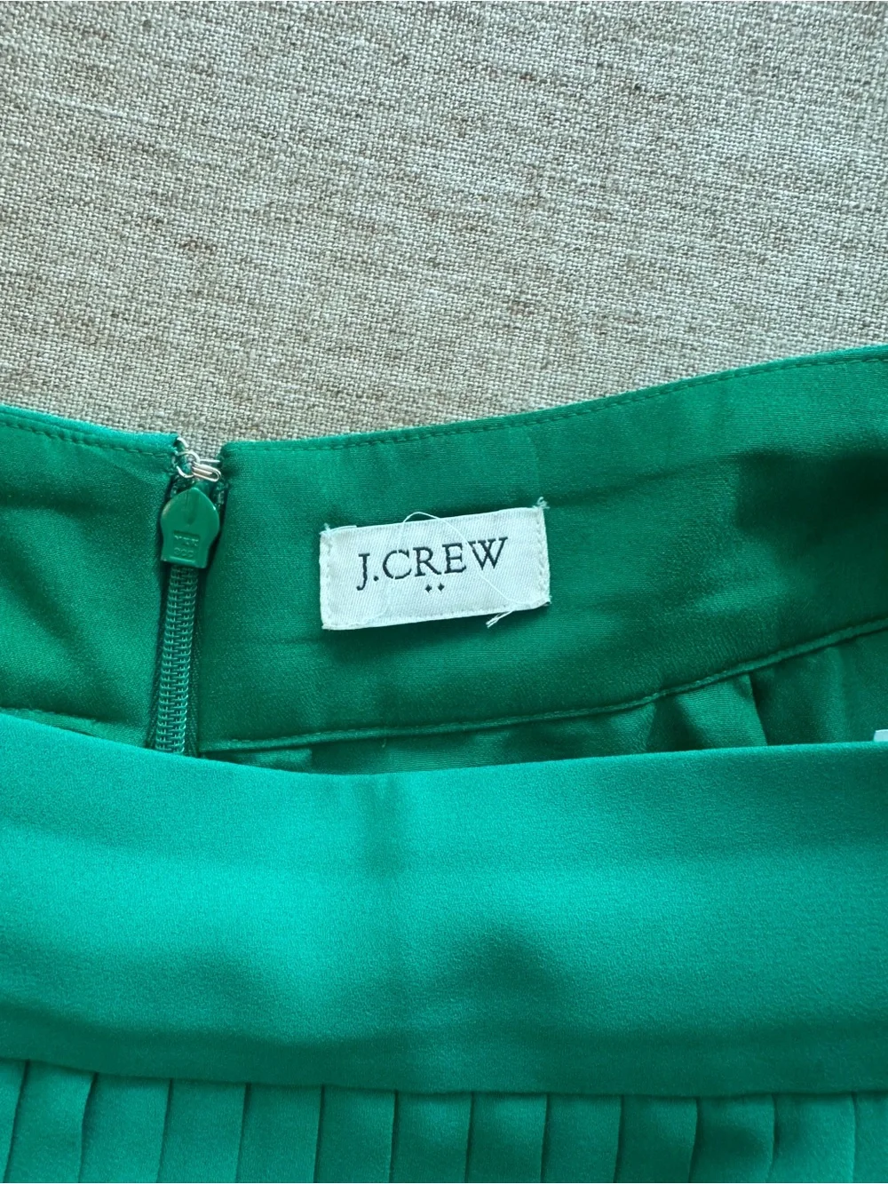 J. Crew Emerald Green Pleated Midi Skirt - Picture 3 of 3